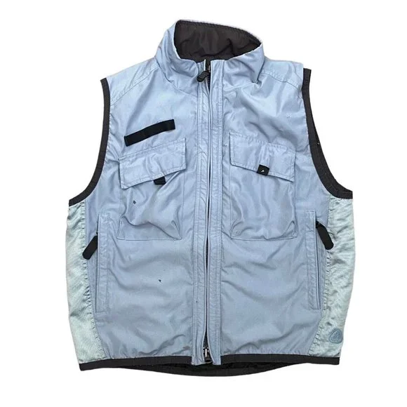 Vintage Y2K Nike x ACG Men's S Utility Full Zip Vest Blue w Cargo Pockets - Picture 1 of 9